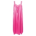 thumbnail image 4 of Women's Sleeveless Ice Silk Nightgown, Plus Size Loose Summer Sleepwear, Lace Trim Satin Loungewear Dress, Cooling Nightshirt, Oversized Comfy Pajamas, Breathable Silky House Dress for Ladies, 4 of 4