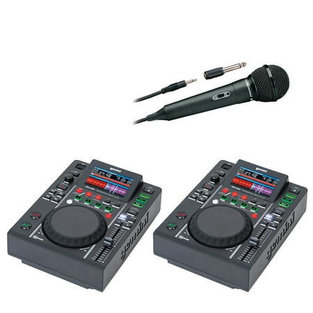 2 Pack Gemini MDJ-500 MDJ-500 Professional USB Media Player & Audio-Technica ATR-1100 Series Dynamic Vocal/Instrument Microphone (Unidirectional,