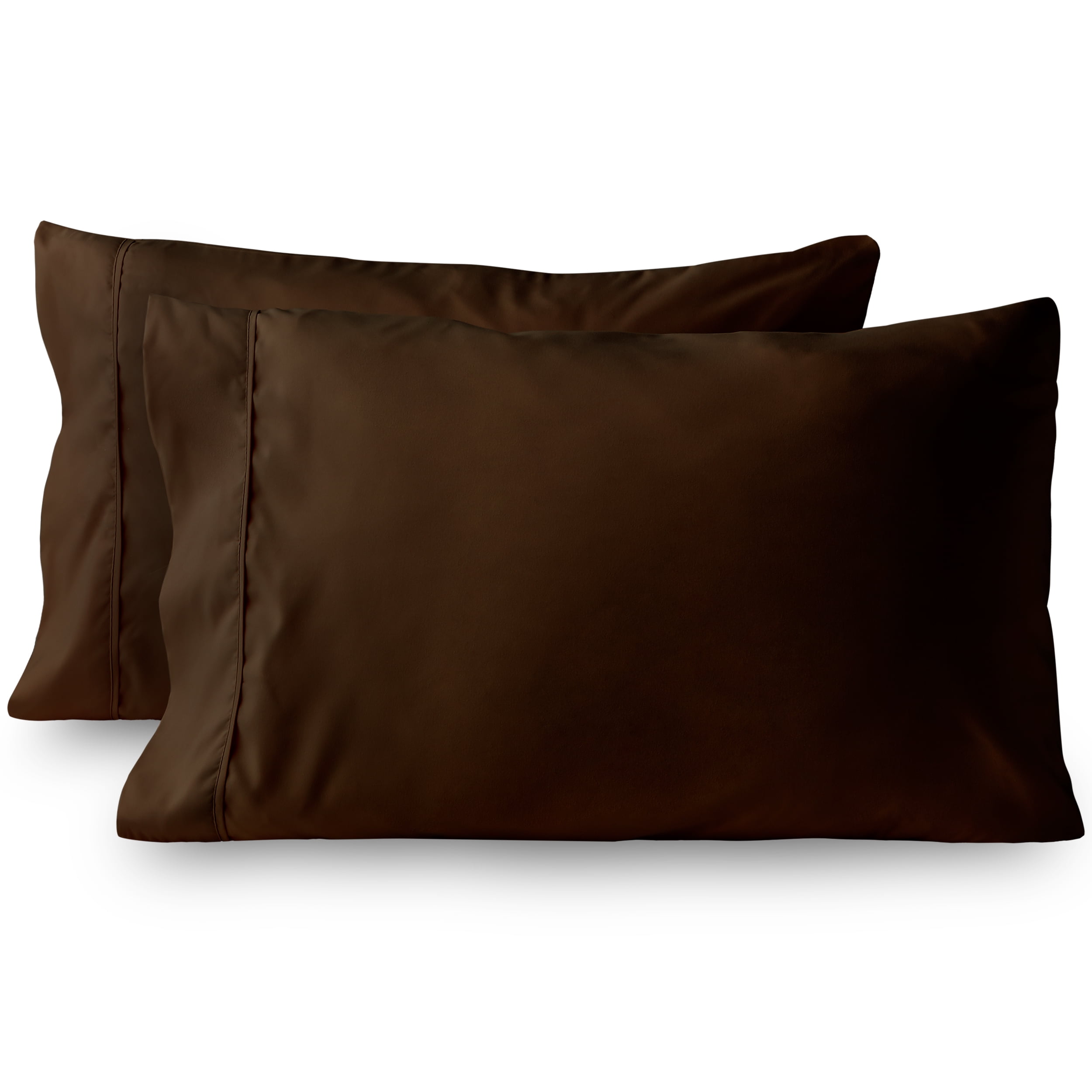 Black Microfiber King Pillowcase Set Solid