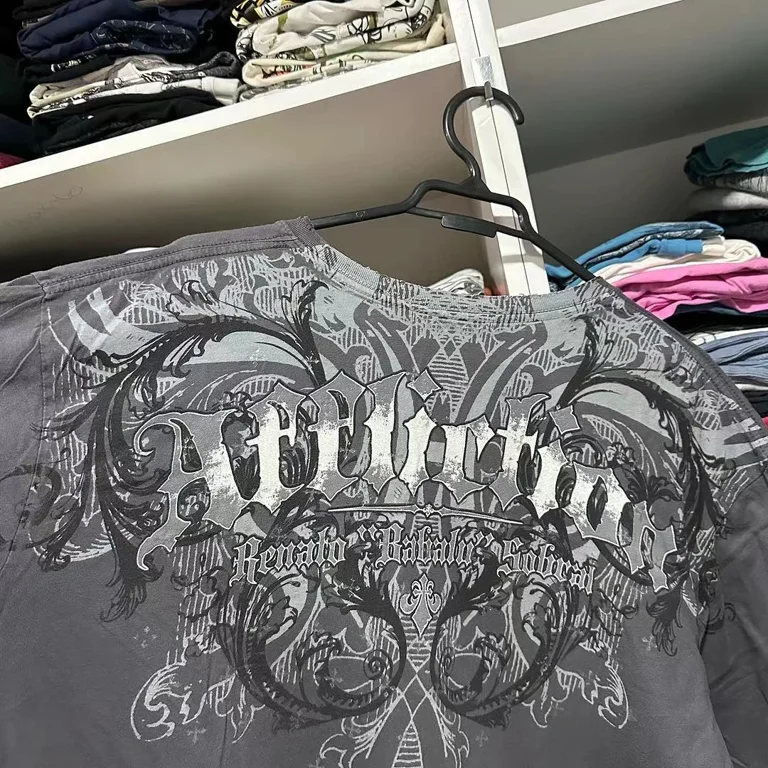 Y2k T shirt Mens New Harajuku Hip Hop Skull Graphic Round Y2k T shirt Mens New Harajuku Hip Hop Skull Graphic Round