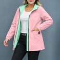 thumbnail image 5 of Windbreaker Jacket Women Outdoor Plus Size Hooded Long Sleeve Solid Color Double Sided Coat Winter Sports Casual Jacket Outerwear with Pockets, 5 of 10