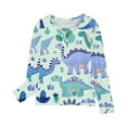 thumbnail image 5 of Odeerbi Kids Boys Girls Long Sleeve Shirt Fall Winter Dinosaur Base Layer Undershirt Cute Print Shirts Crewneck Tops Dressy Casual Blouses Kids Clothes Mint Green, 5 of 5