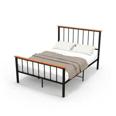 GLINTEX Heavy Duty Full Size Bed Frame, Metal Platform Bed with Headboard and Footboard