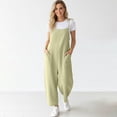 thumbnail image 2 of Cmfcve Women's Casual Jumpsuits V Neck Sleeveless Harem Pants Stretchy Adjustable Strap Overalls with Pockets, 2 of 6