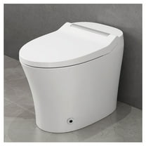 Smart toilet with Built-in Heated Seat, One Piece Elongated Modern Toilet with Adjustable Temp Heated Seat, Auto Flush,  Dual Flush Toilet 1/1.28 GPF, Foot sensor Flush, White Night Light,Knob Control