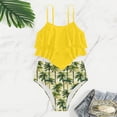 thumbnail image 2 of Pandaie Girls Swimsuit 2 Piece Bikini Set Tiered Ruffled Bathing Suit Adjustable Straps Quick Drying Summer Teens Swimwear 14-15 Years Yellow, 2 of 3