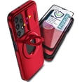 thumbnail image 7 of Nagebee For Samsung Galaxy A25 5G Case with Tempered Glass Screen Protector, [Military-Grade] Full-Body Protective, Magnetic Car Ring Holder Cover Case (Red), 7 of 7