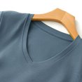 thumbnail image 5 of QUNYINEY Solid Tshirts Shirts for Women Casual V Neck Short Sleeve Tops Cotton Loose Pullover Breathable Shirts, 5 of 5