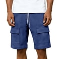 thumbnail image 5 of Bosfbaoi Mens Cargo Shorts Elastic Waist Drawstring Waffle Knit Textured Fabric Multi Pocket Casual Shorts for Streetwear Daily, 5 of 6