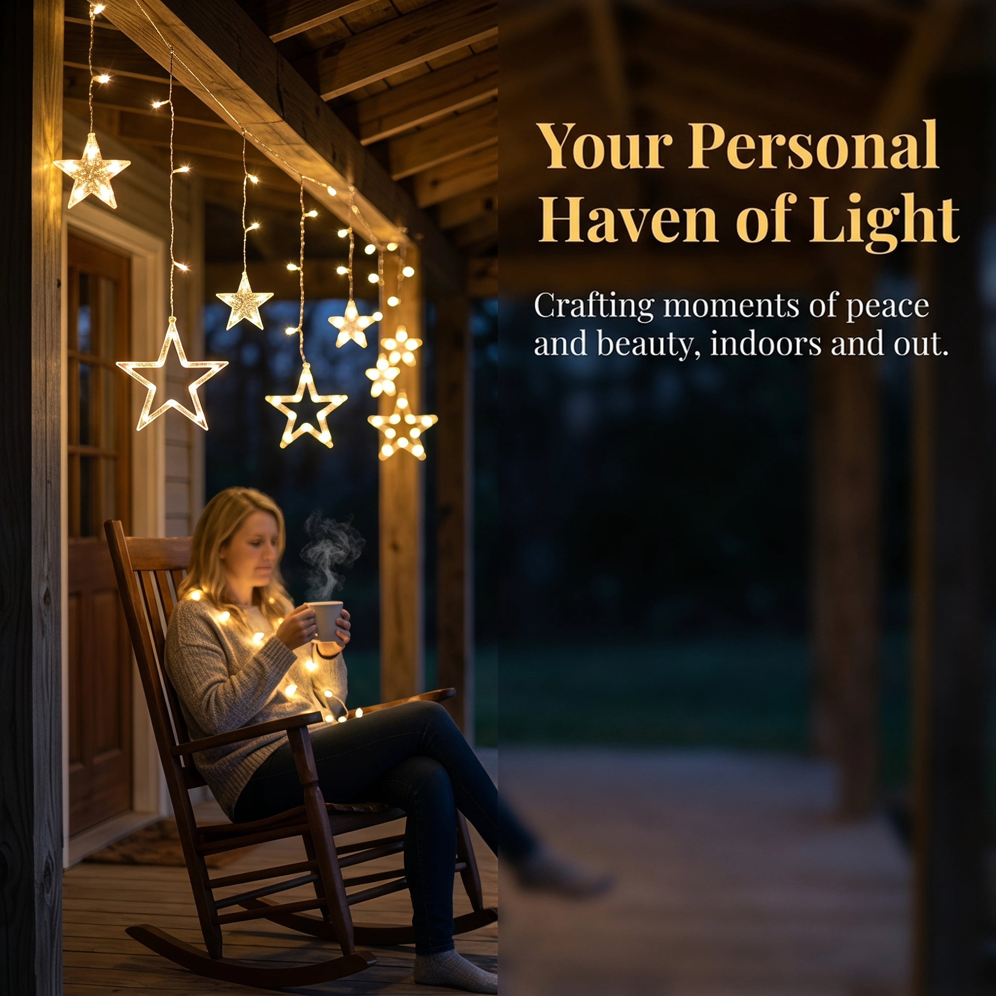 Unique Bargains Star Hanging Starry Night Light 8.2 ft Warm White Battery or USB Powered