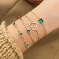 thumbnail image 2 of Ensemble: Heart Bracelet and Three Green Zircon Bracelets in a 4-piece Set, 2 of 9