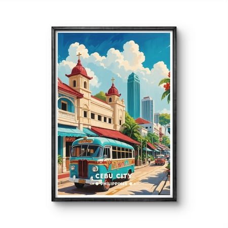 369 Prints cebu City Vintage Poster | Vibrant Philippine Street Scene Art For Culture And Travel Lovers UNFRAMED, 12x18