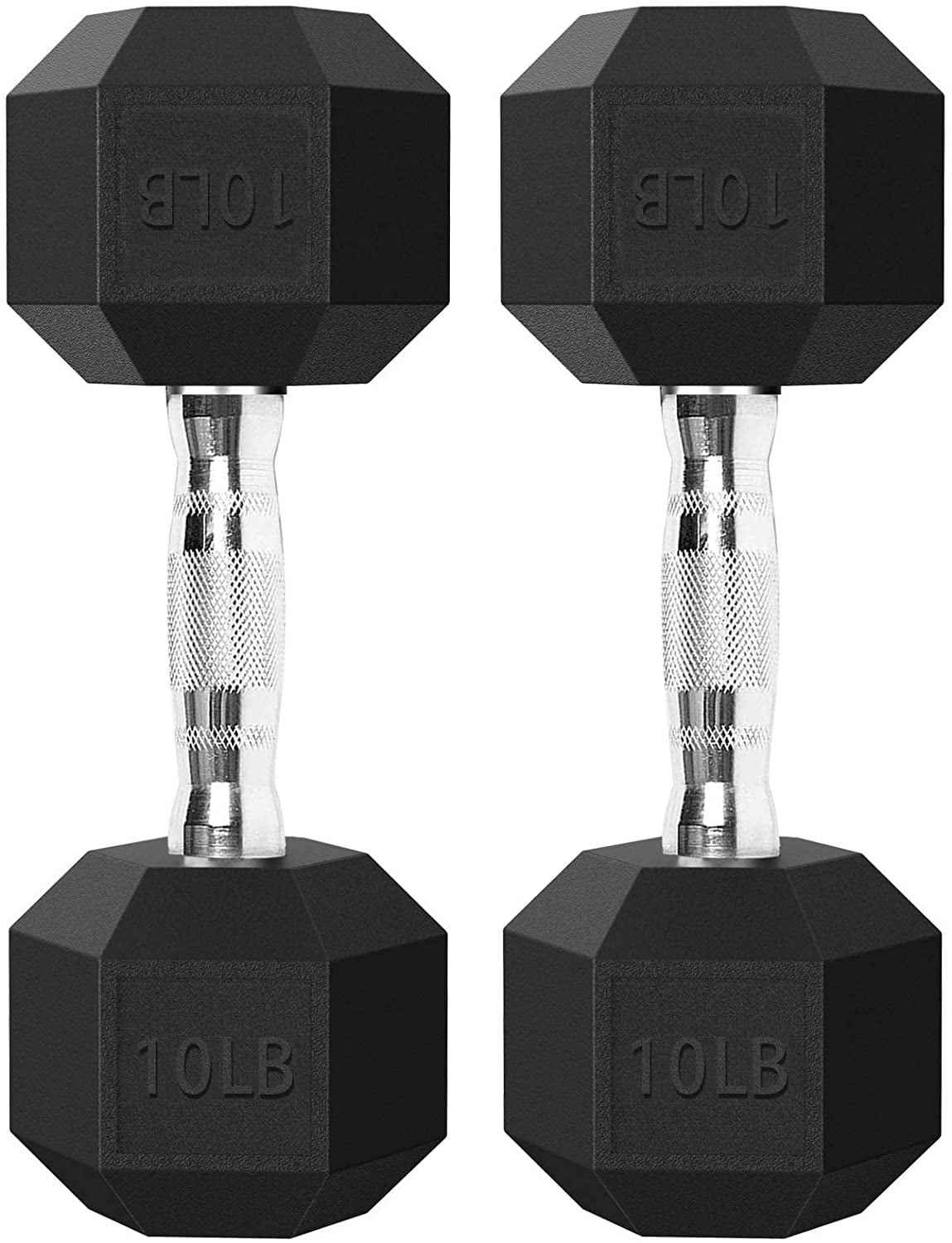 Balelinko Hex Dumbbells Set Free Weight Rubber Coated Cast Iron Hex