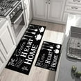 thumbnail image 4 of Black Farmhouse Kitchen Rugs Set 2 Piece Motto Design Seasonal Decorative Rug for Kitchen Low-Profile Floor Mats Decorations for Home Kitchen 17x48+17x30 Inches, 4 of 6