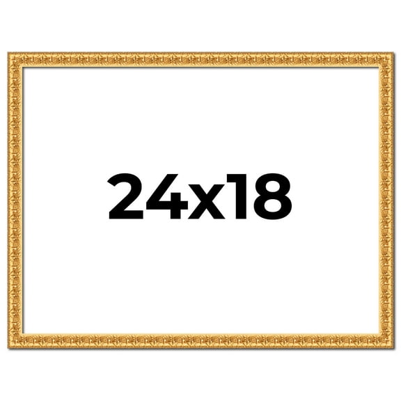 24x18 Frame Gold Real Wood Picture Frame Width 1 inches | Interior Frame Depth 0.5 inches | Edwina