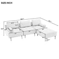 thumbnail image 6 of L-Shape Sectional Sofa 3-Seater Couches with a Removable Ottoman, Comfortable Fabric - Beige, 6 of 6