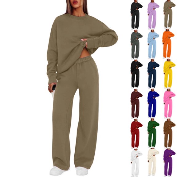 Women Sweatsuits 2 Piece Set Baggy Sweatshirts Casual Sweatpants Running Outdoor Lightweight Matching Outfits Camel,L
