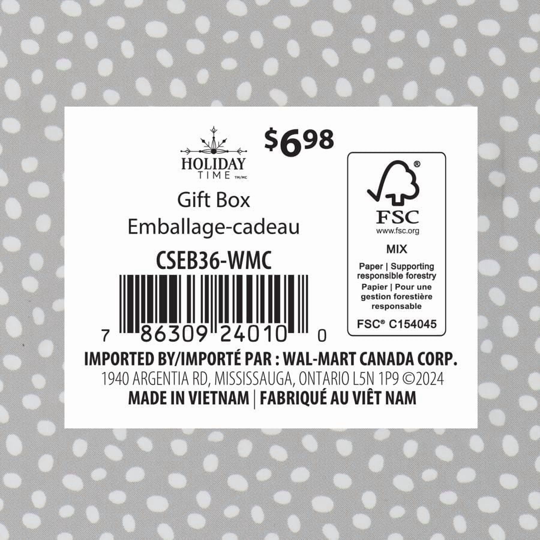 Holiday Time Christmas Square Ready To Gift Box, Botanical, Luxury Gift Box, Botanical