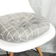 thumbnail image 2 of Granjero Gordo Cojín redondo suave bohemio para silla, para jardín, patio, hogar, cocina, oficina, rejilla gris, diámetro de 45 cm, 2 of 5
