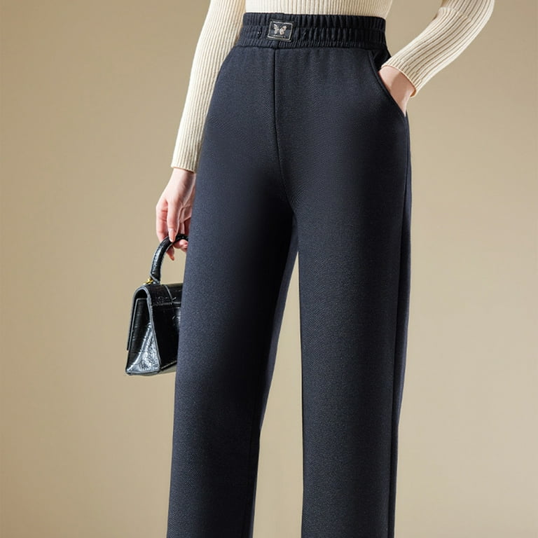 navy blue dress for baby girl FRSASU Womens Dress Pants Fleece Lined Straight Leg Stretchy Work Pants  High Waisted Trousers Winter Business Casual Pants Navy