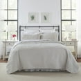 thumbnail image 1 of Laura Ashley Felicity Collection Quilt Set-100% Cotton, Reversible, All Season Bedding with Matching Sham(s), Pre-Washed for Added Softness, Queen, Soft Grey, 1 of 10