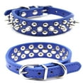 thumbnail image 1 of Spiked Studded Rivet Leather Dog Collar for Cats Puppy Small Medium PetsDark BlueS 37*2.5CM, 1 of 8
