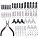 thumbnail image 1 of Kit de reparación de cremalleras, tirador de cremallera de repuesto con alicates de instalación de cremalleras. 85PCS, 1 of 3