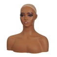thumbnail image 4 of Peluca de maniquí femenina, modelo de cabeza con agujeros para las orejas, Base estable, modelo de exhibición, pelucas para maniquí, soporte de cabeza, 4 of 9