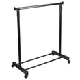 thumbnail image 4 of Single Rail Adjustable Rolling Garment and Wardrobe Organizing Rack, Black, 4 of 6