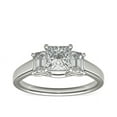 thumbnail image 1 of 1.00 Carat Excellent Princess Cut Natural Diamond Beautiful Three Stone Bridal Ring for Bride Solid 950 Platinum Size 5, 1 of 1