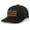 Black/Black, variant on Script Logo Laser Engraved Leather Mens Trucker Hat Baseball Cap, Black/White