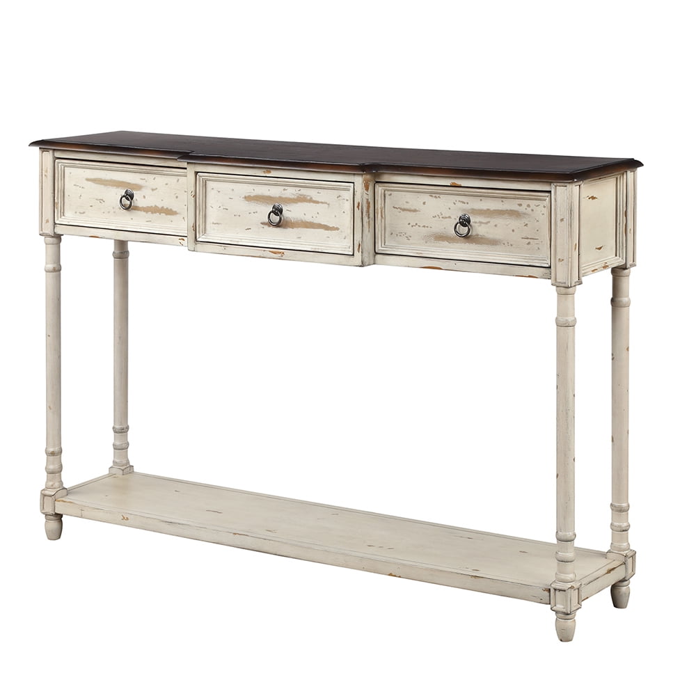 Lowestbest Exquisite Design Console Table, Luxurious Sofa Side Table with Drawers and Projecting Drawers, Beige Lowestbest Exquisite Design Console Table, Luxurious Sofa Side Table with Drawers and Projecting Drawers, Beige