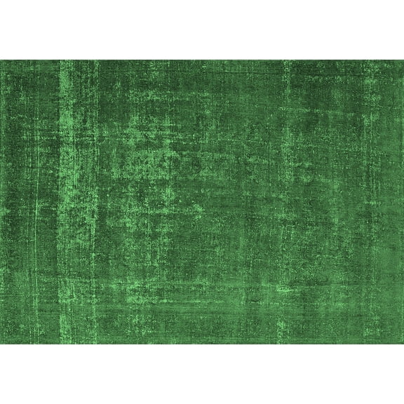 Ahgly Company Indoor Rectangle Oriental Emerald Green Industrial Area Rugs, 5' x 7'