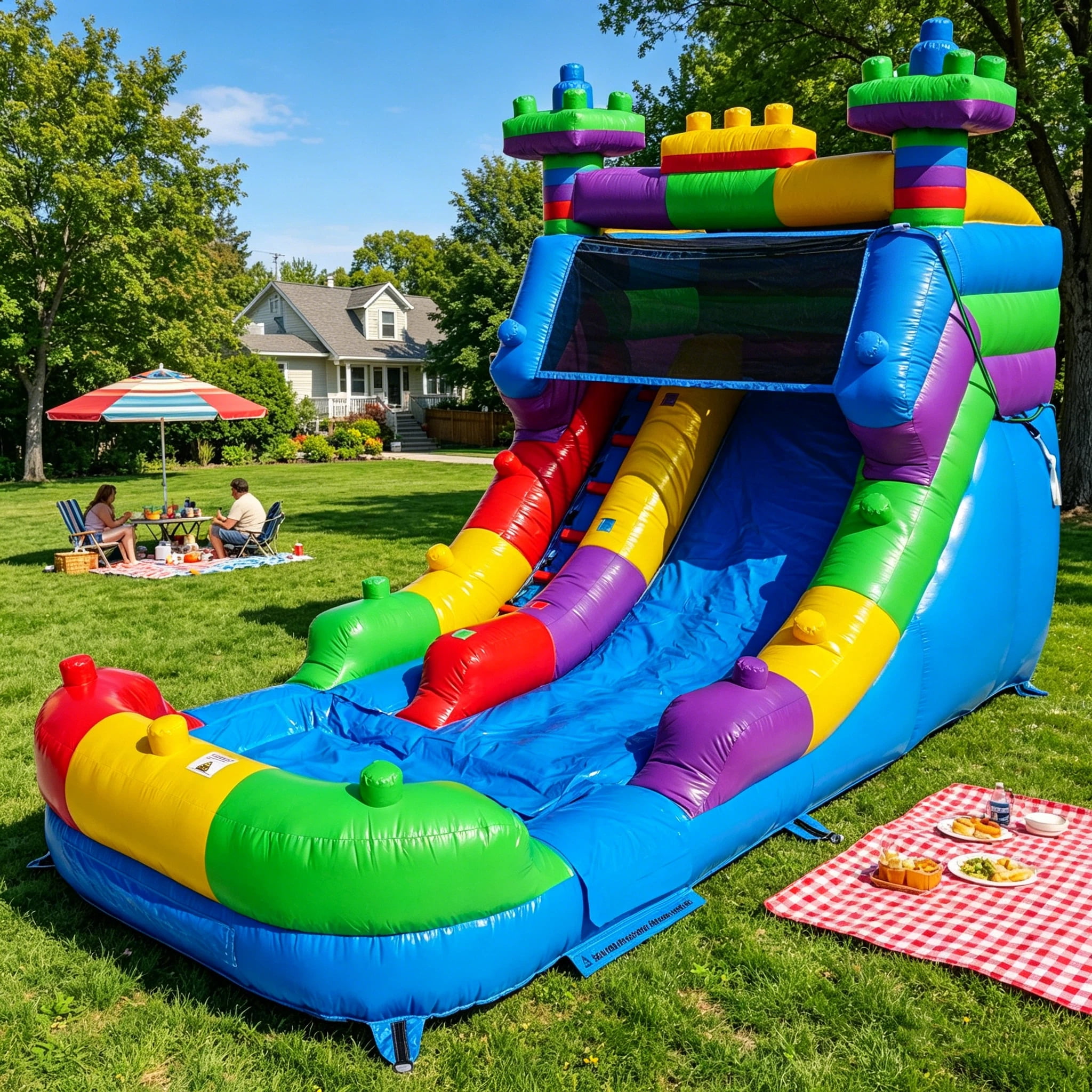 Hapcap Semi Commercial Inflatable Water slide Bounce House for Big Kids or Adults, Wet or Dry Outdoor Use