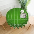thumbnail image 1 of American Football Field Tablecloth Round Green Sport Theme Table Cloths Circular Table Cover Reusable Waterproof and Washable Wipeable Polyester Tabletop for Dining Kitchen Party Decor 60 Inch, 1 of 7