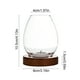 thumbnail image 3 of Portavelas de vidrio | Forma de huevo con base de madera natural y vidrio transparente | Adorno decorativo vintage | Cubierta contra viento para vela | Estilo escandinavo | Compatible con velas de, 3 of 7