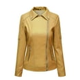 thumbnail image 2 of Puntoco, cárdigan de cuero con cremallera sólida a la moda para mujer, con bolsillo, abrigo corto, chaqueta, liquidación Puntoco Puntoco-355, 2 of 7