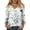 Light Blue, variant on Womens V Neck Three Quarter Sleeve Floral Print Casual Loose Fit T Shirt Top Lightweight Soft Fabric Blouse for Daily Wear Office Travel Dark Green S