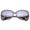 Black-Silver / Lavender, variant on sunglassLA Unisex Women's Metal Temple Rhinestone Accent Gradient Lens Oversized Sunglasses (Black-Silver / Lavender) - 61mm
