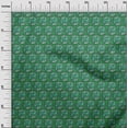 thumbnail image 3 of oneOone Rayon Green Fabric Kalamkari Sewing Material Print Fabric By The Yard 56 Inch Wide, 3 of 5