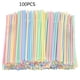 thumbnail image 1 of 100 pajitas desechables para beber, pajitas de plástico flexibles, práctica pajita de leche de soja para actividades de fiesta en casa, 1 of 8