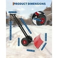 thumbnail image 2 of Heavy Duty Metal Snow Shovel with Wheels, 7-Position Angled & Height Adjustable Ergonomic Handle, Rolling Snow Pusher for Driveway, Sidewalk, Doorway, Pavement - Black Handle, Spec: 36, 2 of 7