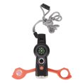 thumbnail image 1 of 7 in 1 Loud Emergency Survival Whistle with Lanyard, Multifunctional Tool with Compass Thermometer Reflecting Mirror Magnifiers LED Lights for Outdoor Hiking, 1 of 7