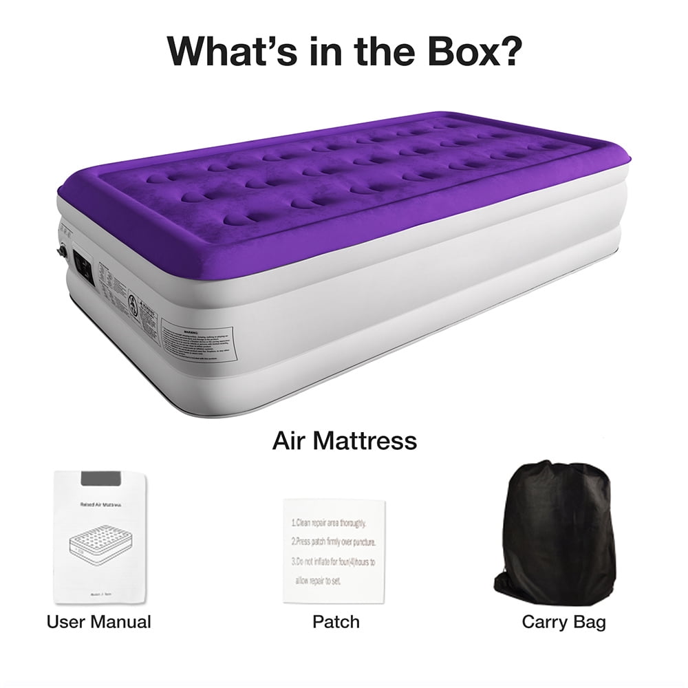 CHILLSUN Twin Air Mattress with Built in Pump for Guest & Home, 18" Inflatable Blow Up Mattress