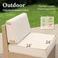thumbnail image 5 of Summit Living 5-Piece Wicker Outdoor Patio Furniture Set, 4-Seat Rattan Outdoor Sectional Conversation Set with Double-Shelving Faux Wood Coffee Table, Beige, 5 of 13