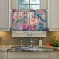 thumbnail image 5 of BZSMCE Set of 2 Pieces Kitchen Window Curtain Fashion Butterflies Colorful Birds Flowers Printed 27x24in/27x36in, 5 of 9