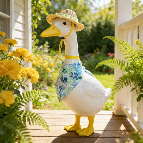 Porch Goose Outfit Farmhouse Country Style Set For Farm And Yard Decoration, Outdoor Festival Party Decorations With Seasonal Ornamental Features