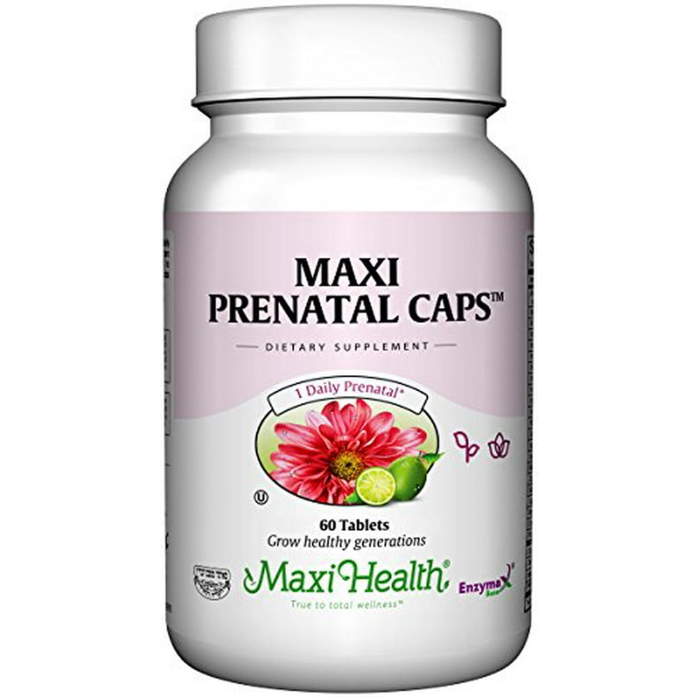 Maxi Health Prenatal Caps Multivitamins with Biotin and Iron One a Day