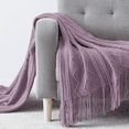 thumbnail image 4 of Bourina Rhombus Light Lavender Throw Blanket for Couch, Suitable for Adult, Soft and Lightweight, 50"⨉60", 4 of 8