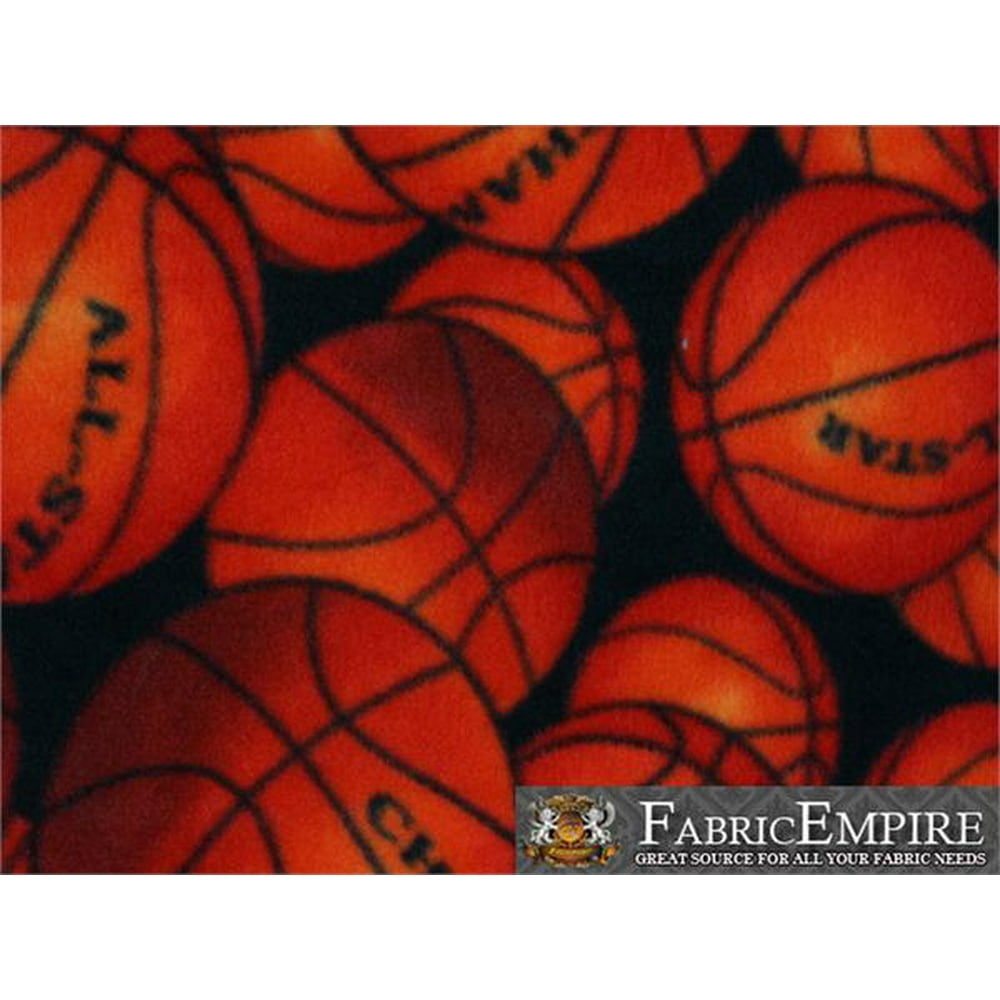 Fleece Printed Fabric BASKETBALL ALL STAR / 58" Wide / Sold by the yard